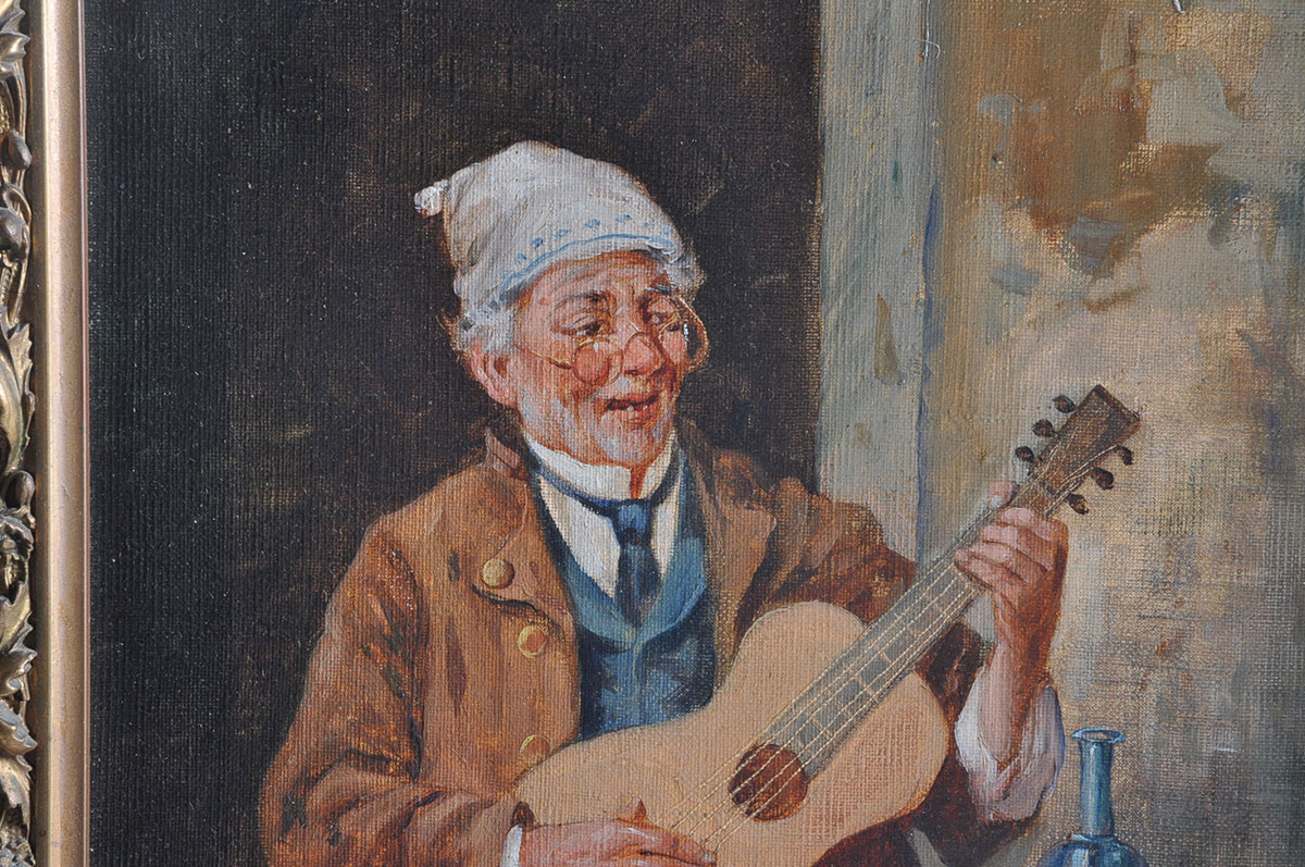 G. Alexo Late 19th-Century Oil Painting on Stretched Canvas