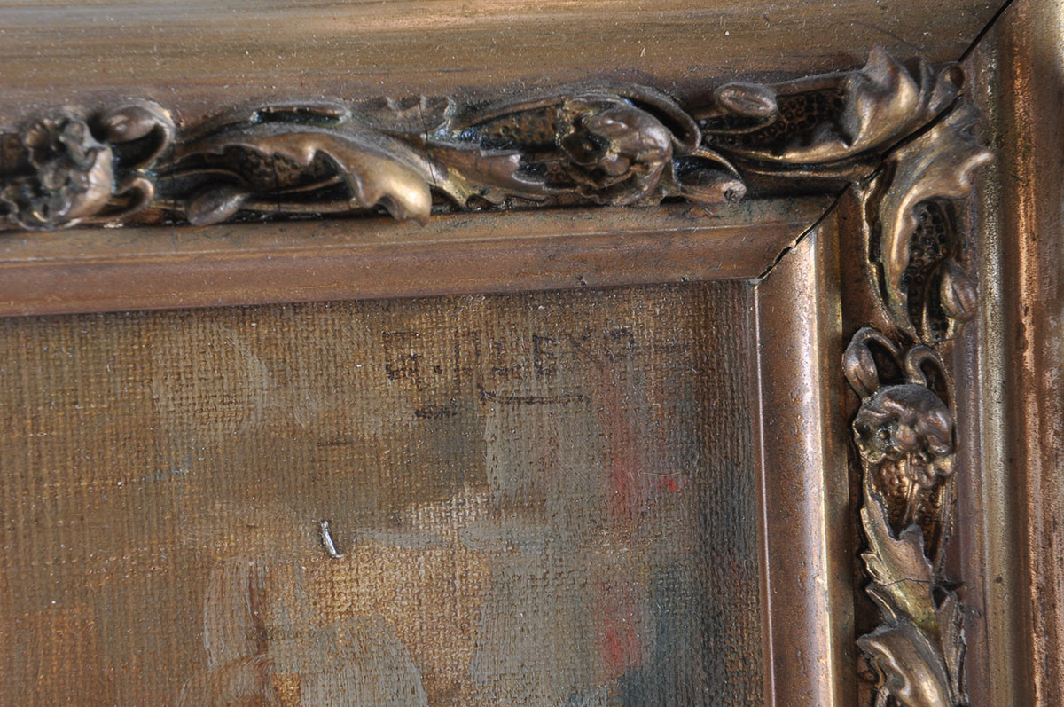 G. Alexo Late 19th-Century Oil Painting on Stretched Canvas