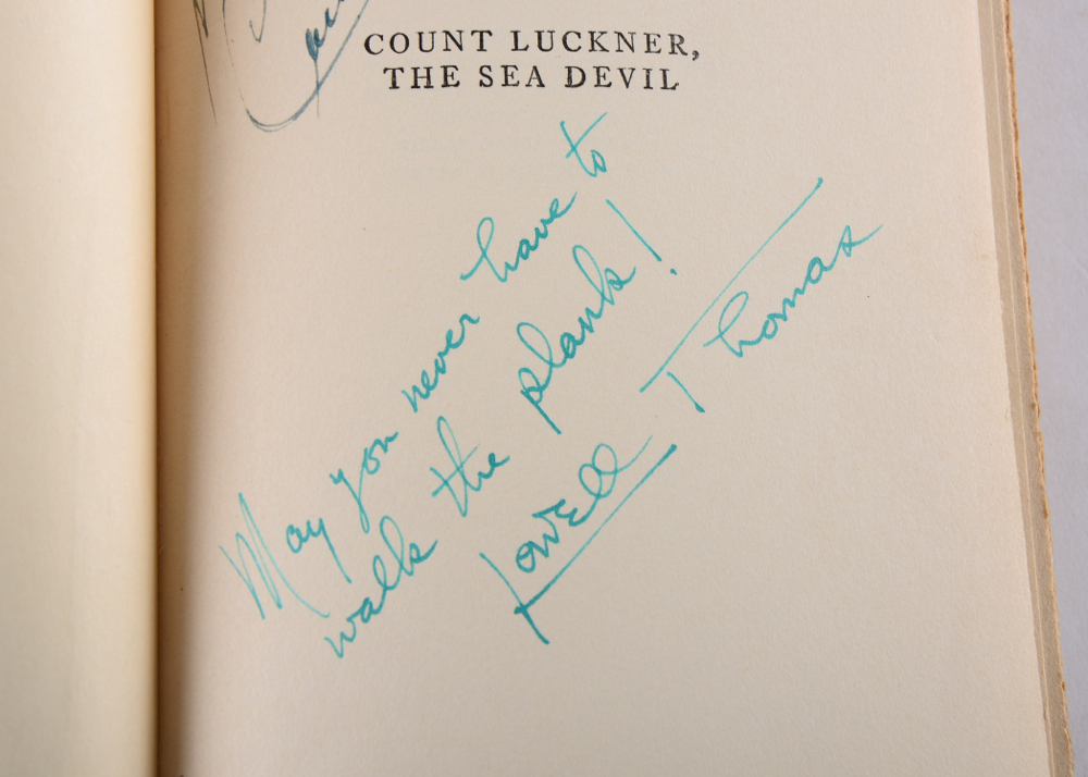 Signed "Count Luckner the Sea Devil" by Lowell Thomas