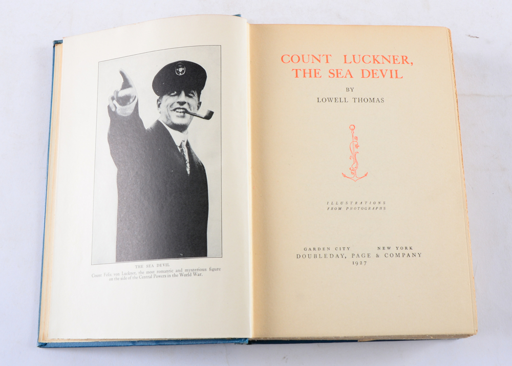 Signed "Count Luckner the Sea Devil" by Lowell Thomas