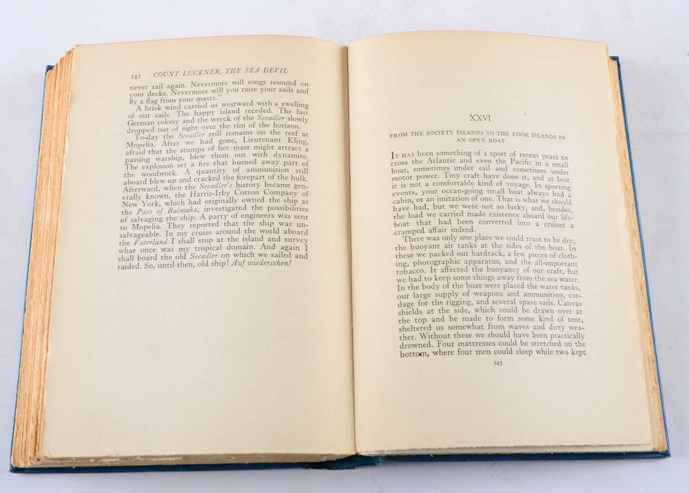 Signed "Count Luckner the Sea Devil" by Lowell Thomas
