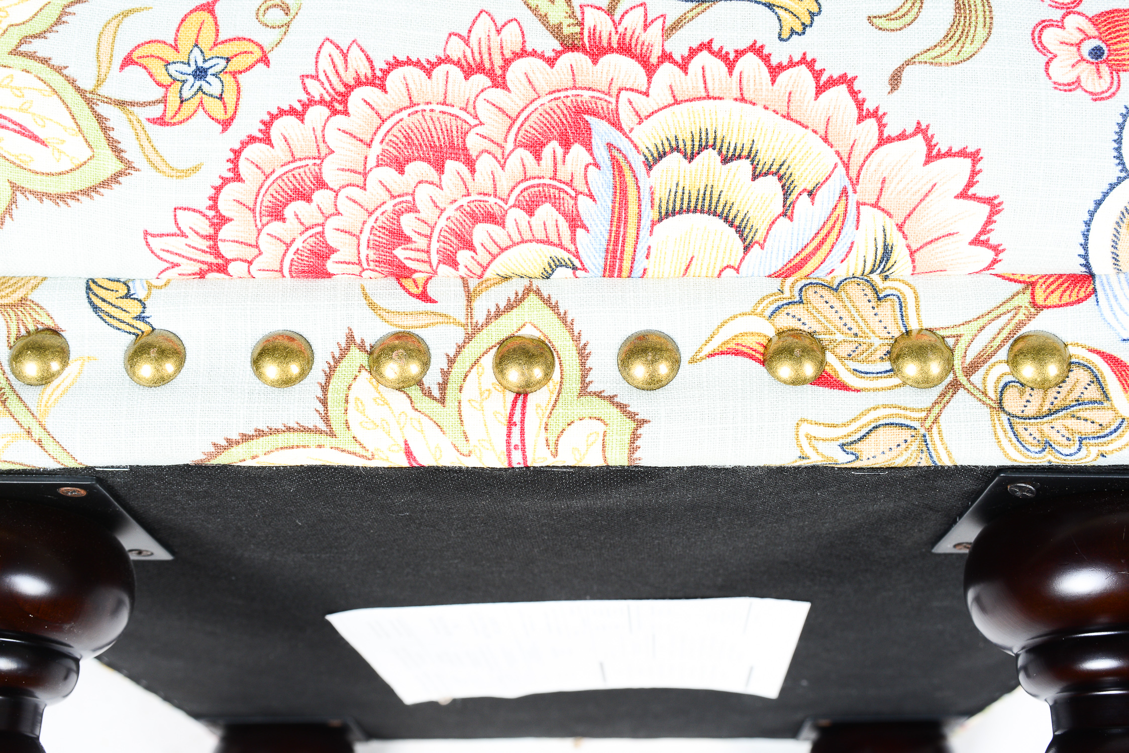 Pair of Upholstered Pier One Chairs with Matching Ottoman