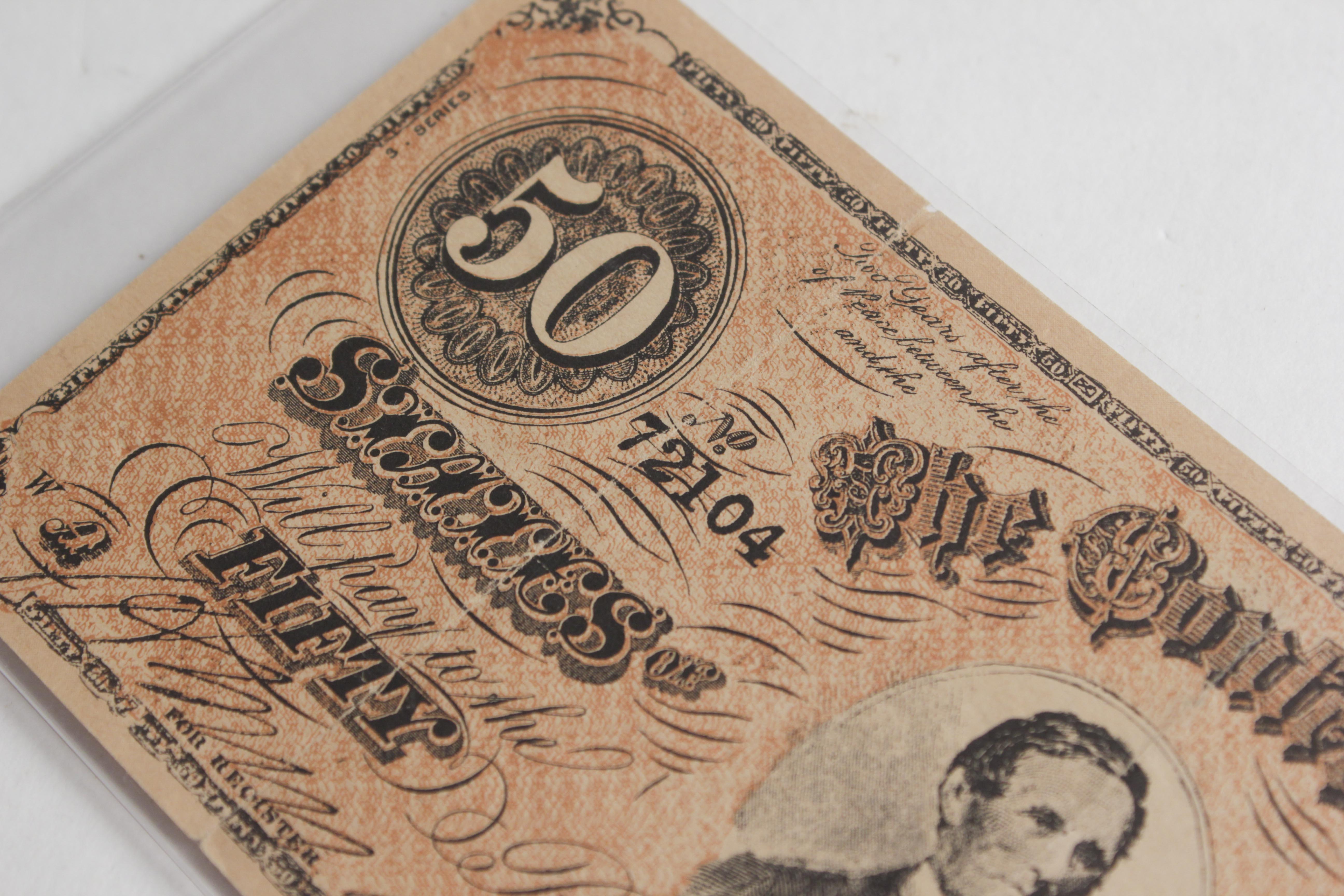 Reproduction of a Confederate $50 Bill