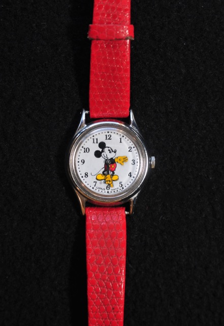 Trio of Mickey Mouse Watches and Original Red Watch Box