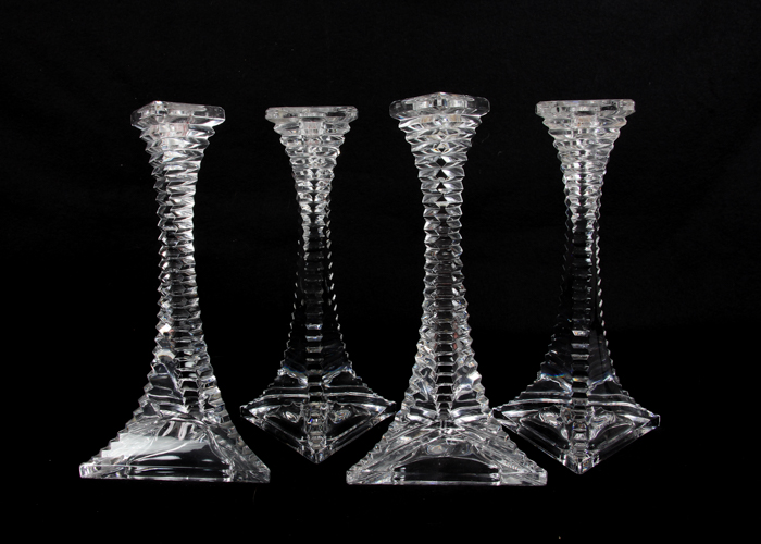 Set of Modern Crystal Candle Holders