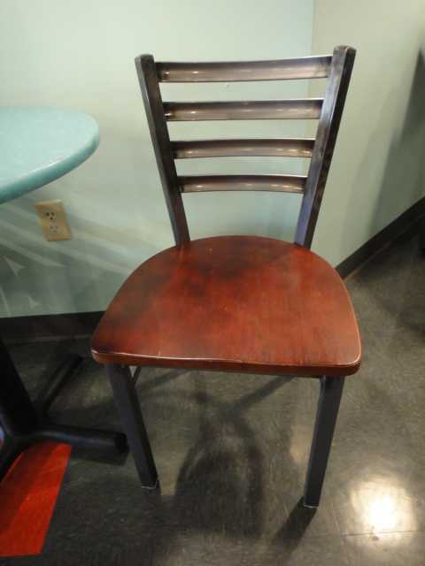 Small Round Cafe Table and Two Chairs Turquoise Corian Top