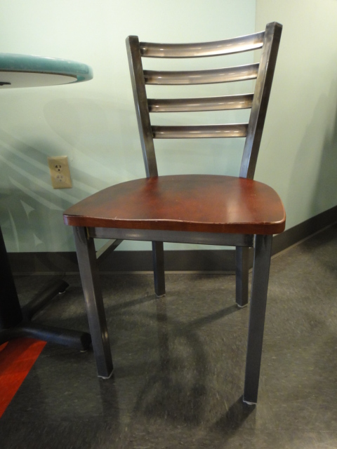 Small Round Cafe Table and Two Chairs Turquoise Corian Top