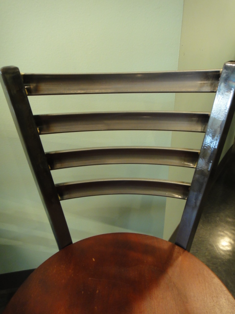 Small Round Cafe Table and Two Chairs Turquoise Corian Top