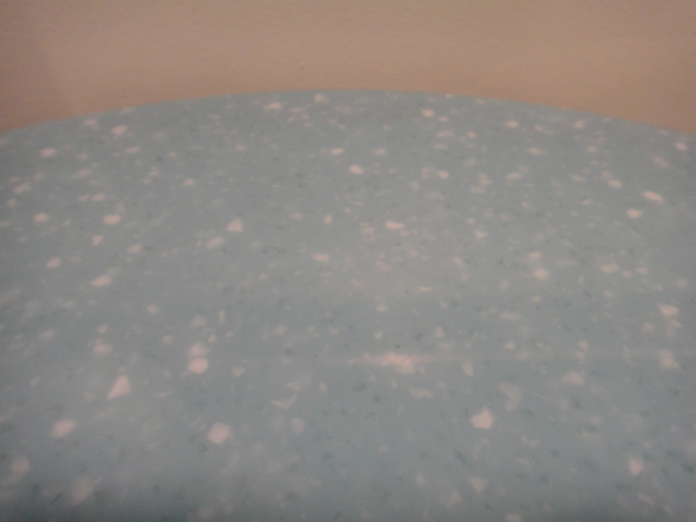 Small Round Cafe Table and Two Chairs Turquoise Corian Top