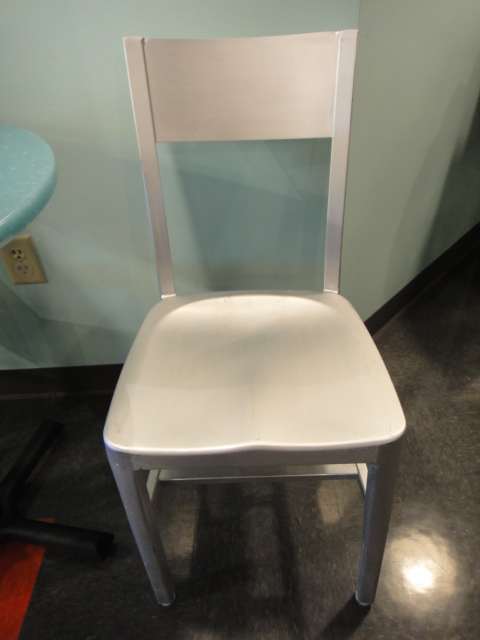 Small Round Cafe Table and Two Chairs Turquoise Corian Top