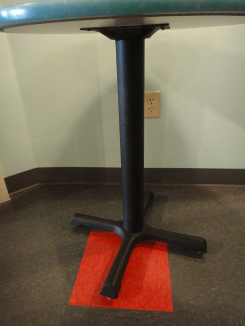 Small Round Cafe Table and Two Chairs Turquoise Corian Top