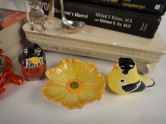 Ceramic Candle Holders, Hand Painted Birds and More