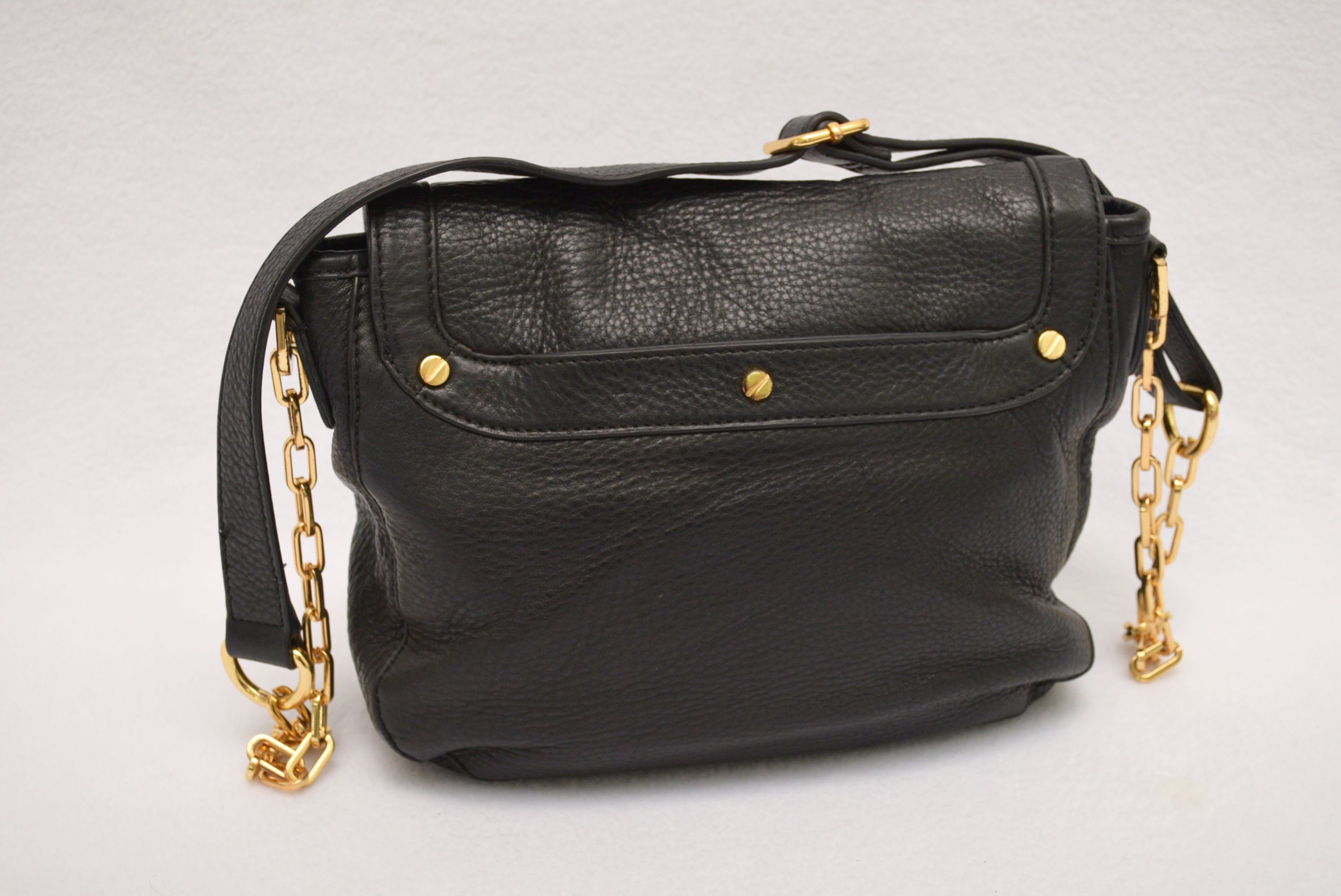 Tory Burch Black Leather Amanda Messenger Bag