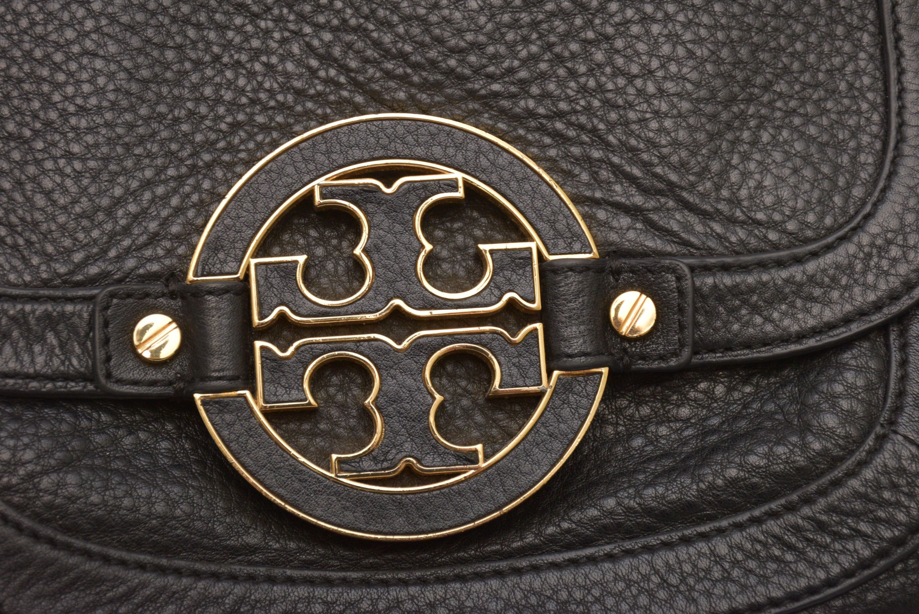 Tory Burch Black Leather Amanda Messenger Bag