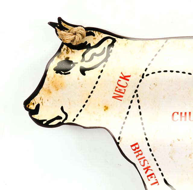 Cow Parts Hanging Sign