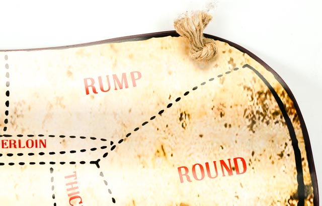 Cow Parts Hanging Sign