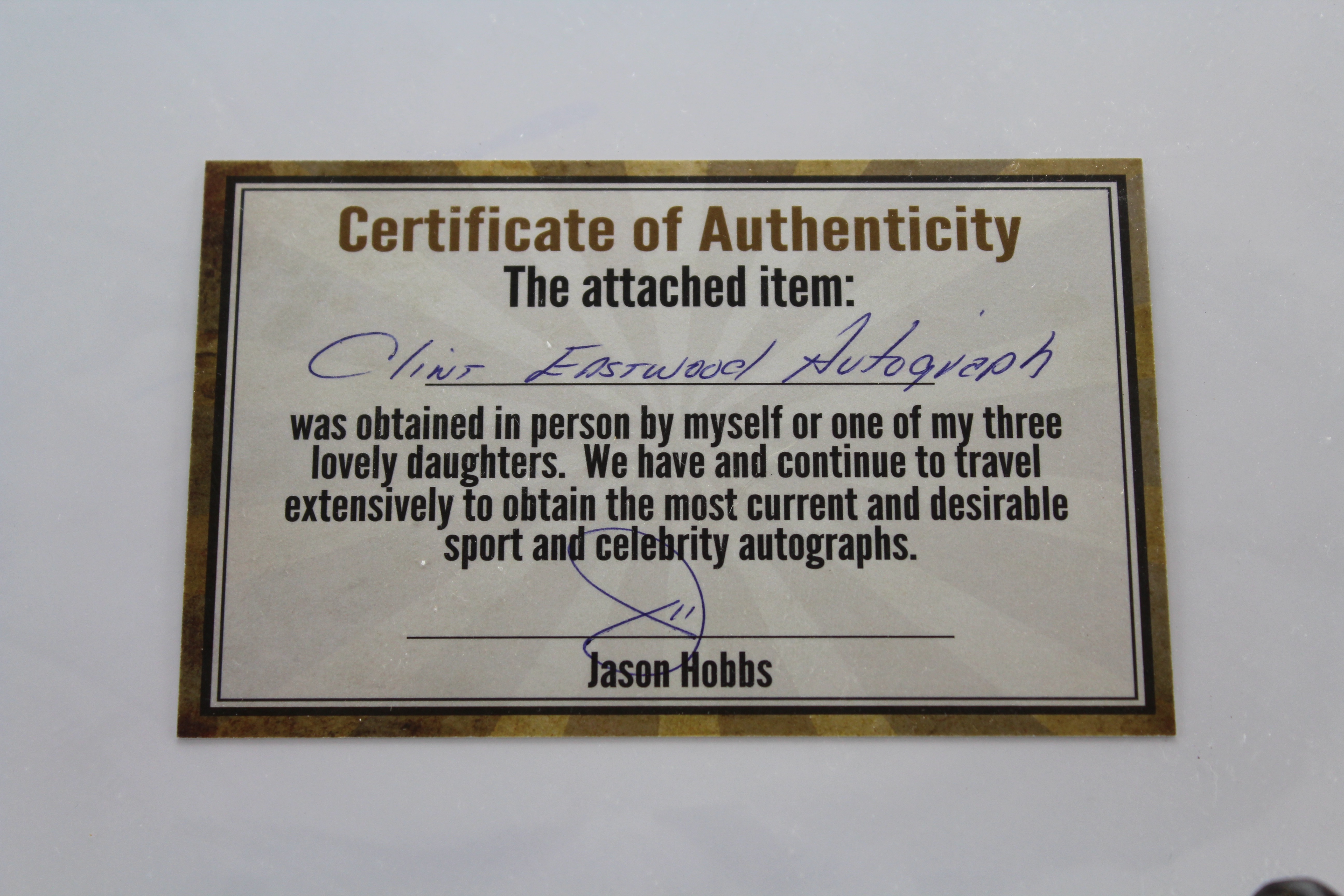 Clint Eastwood Autographed Photo