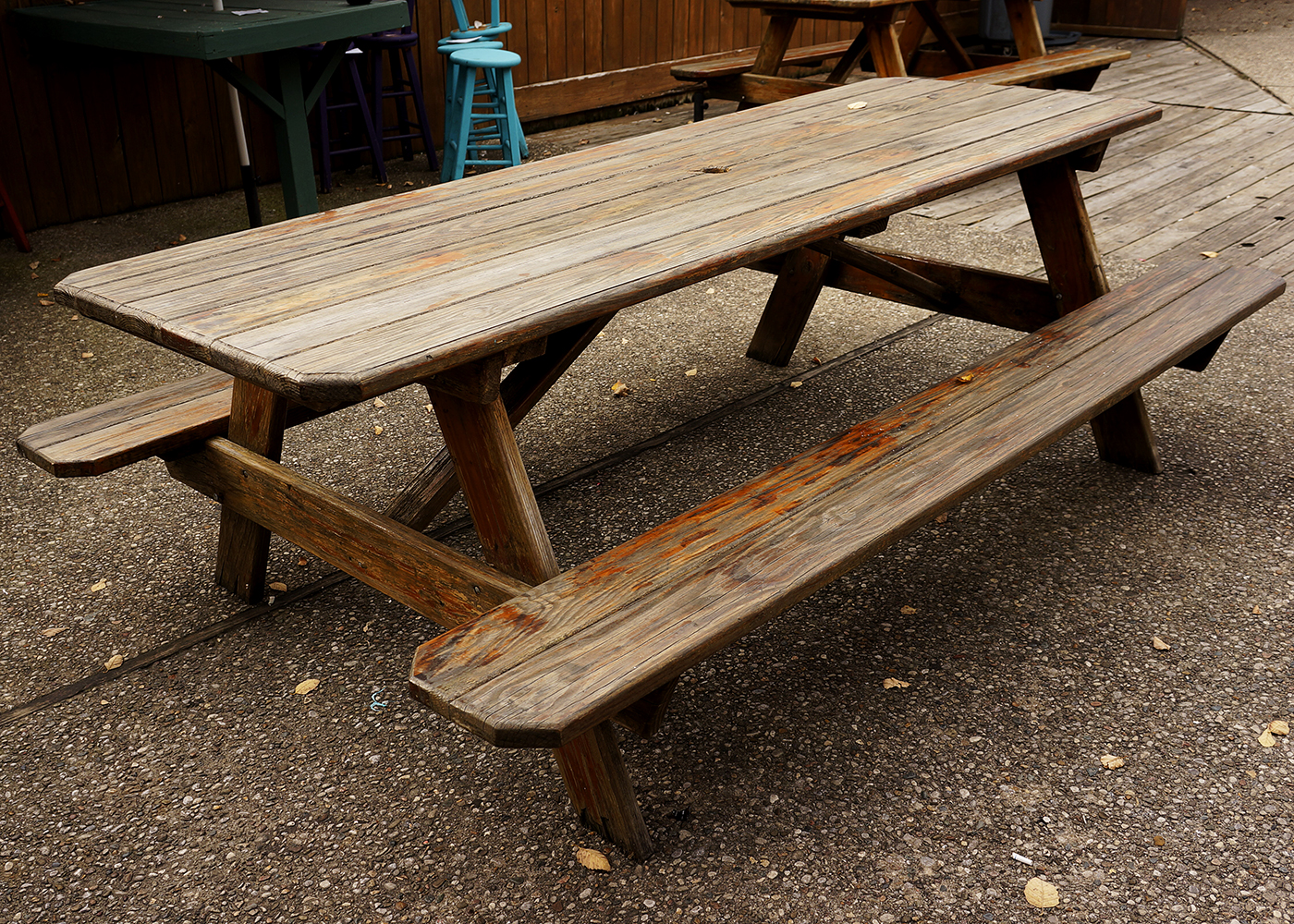 Large Vintage Pine Picnic Table
