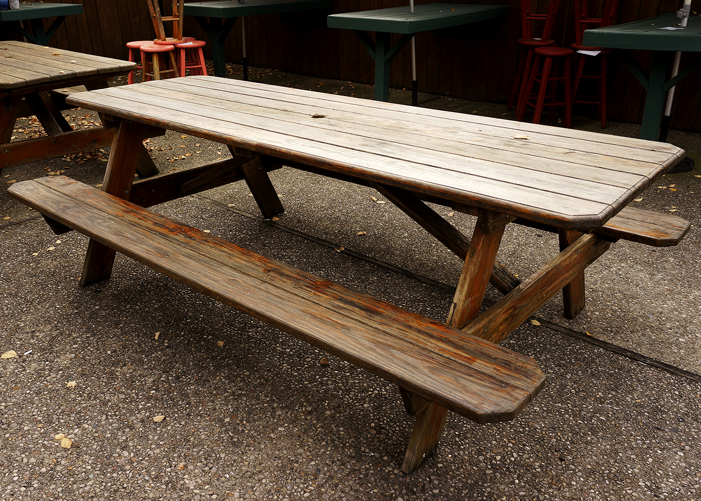 Large Vintage Pine Picnic Table