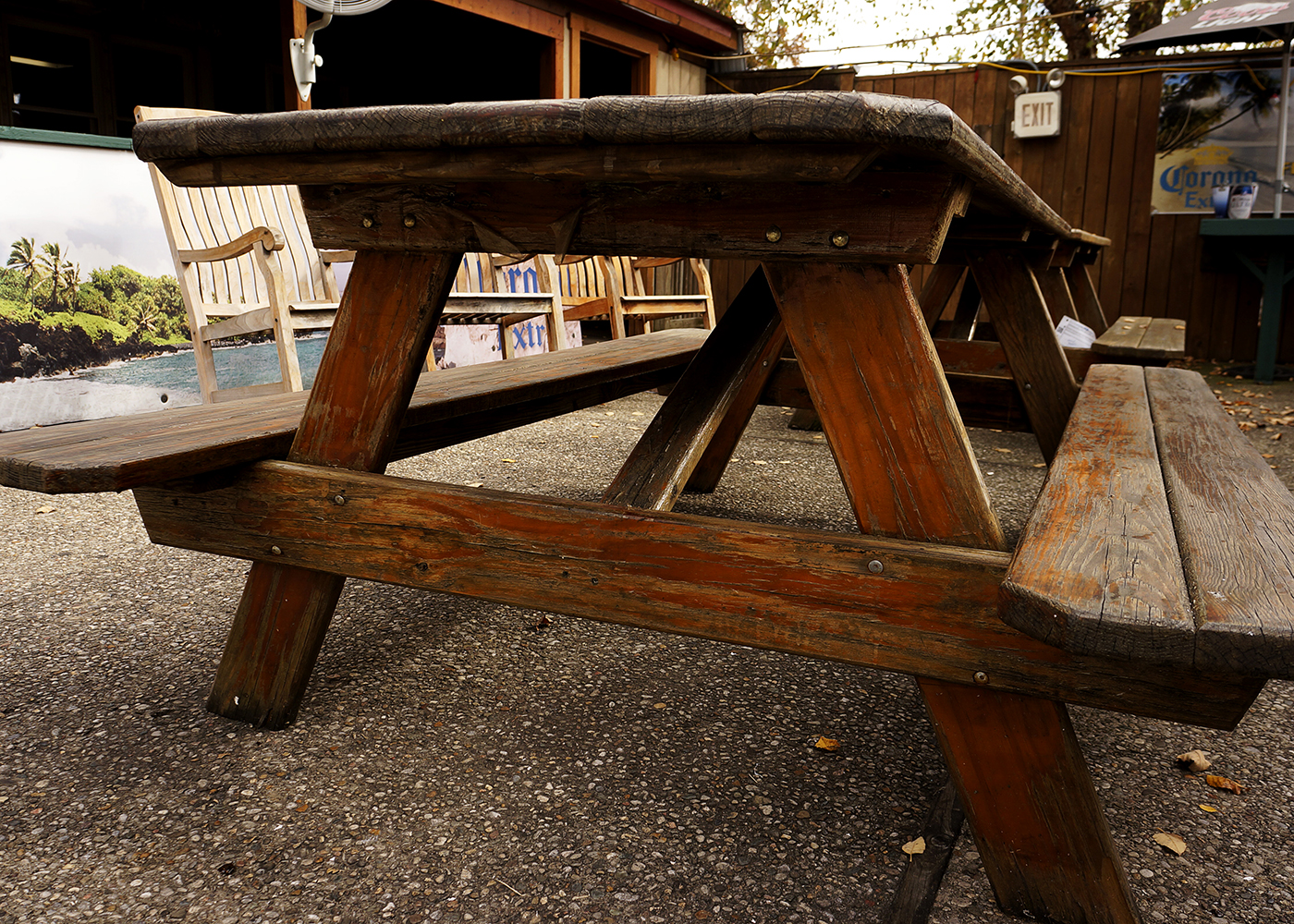 Large Vintage Pine Picnic Table