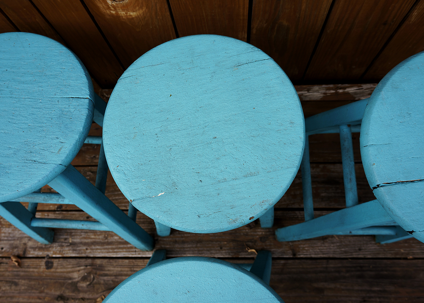 Blue Painted Wooden Bar Stool Collection