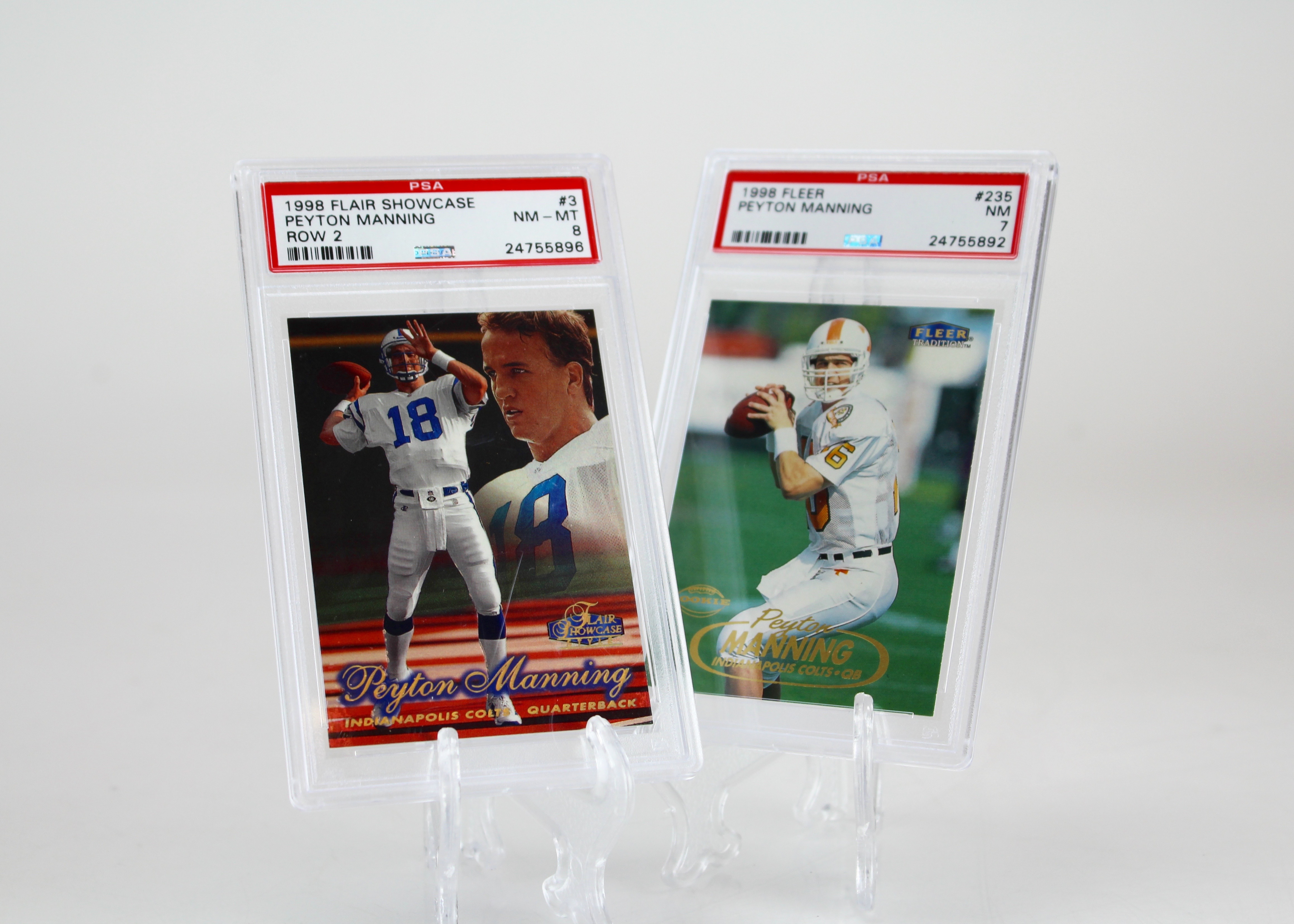 Duo of 1998 Peyton Manning Rookie Cards