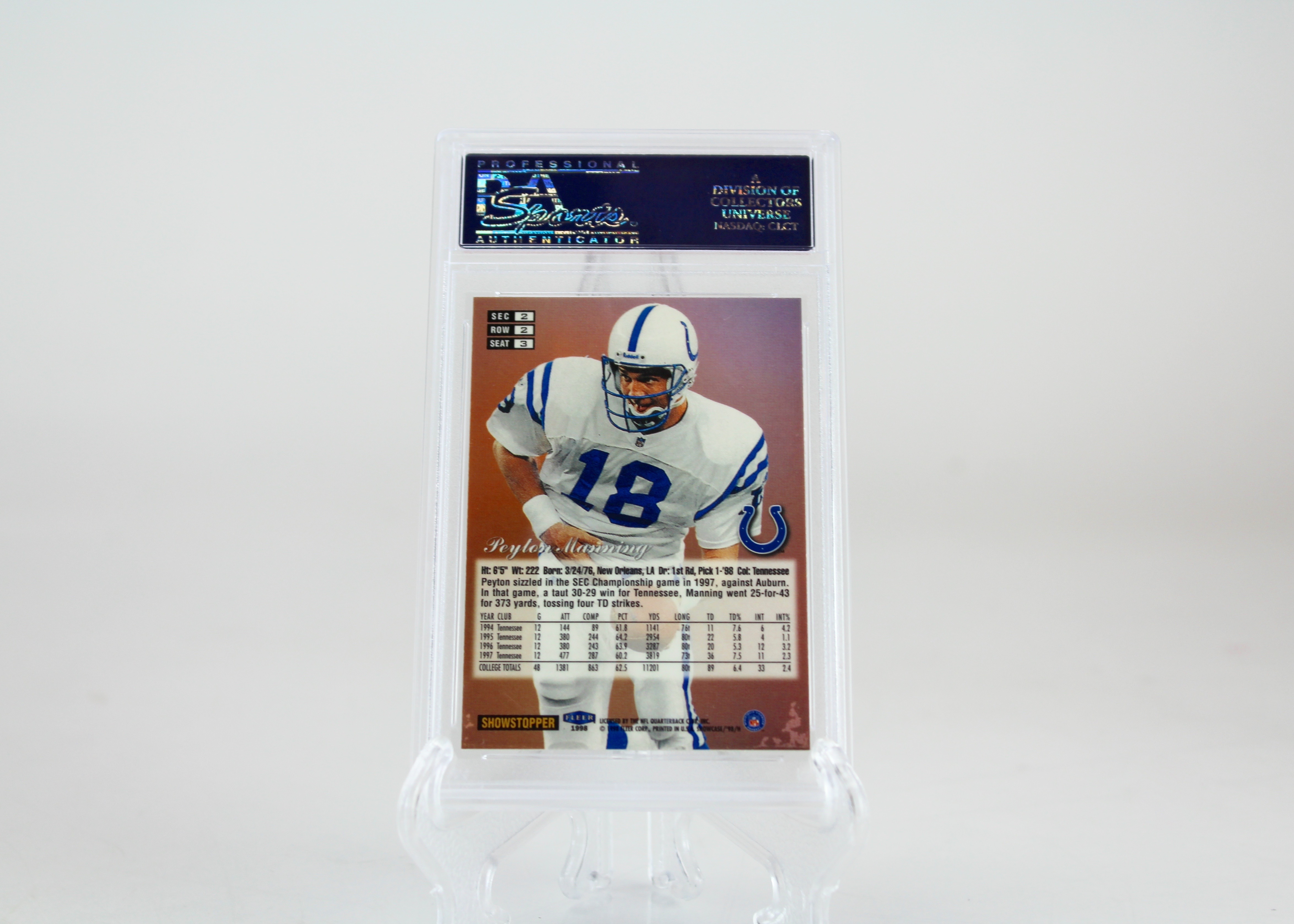 Duo of 1998 Peyton Manning Rookie Cards