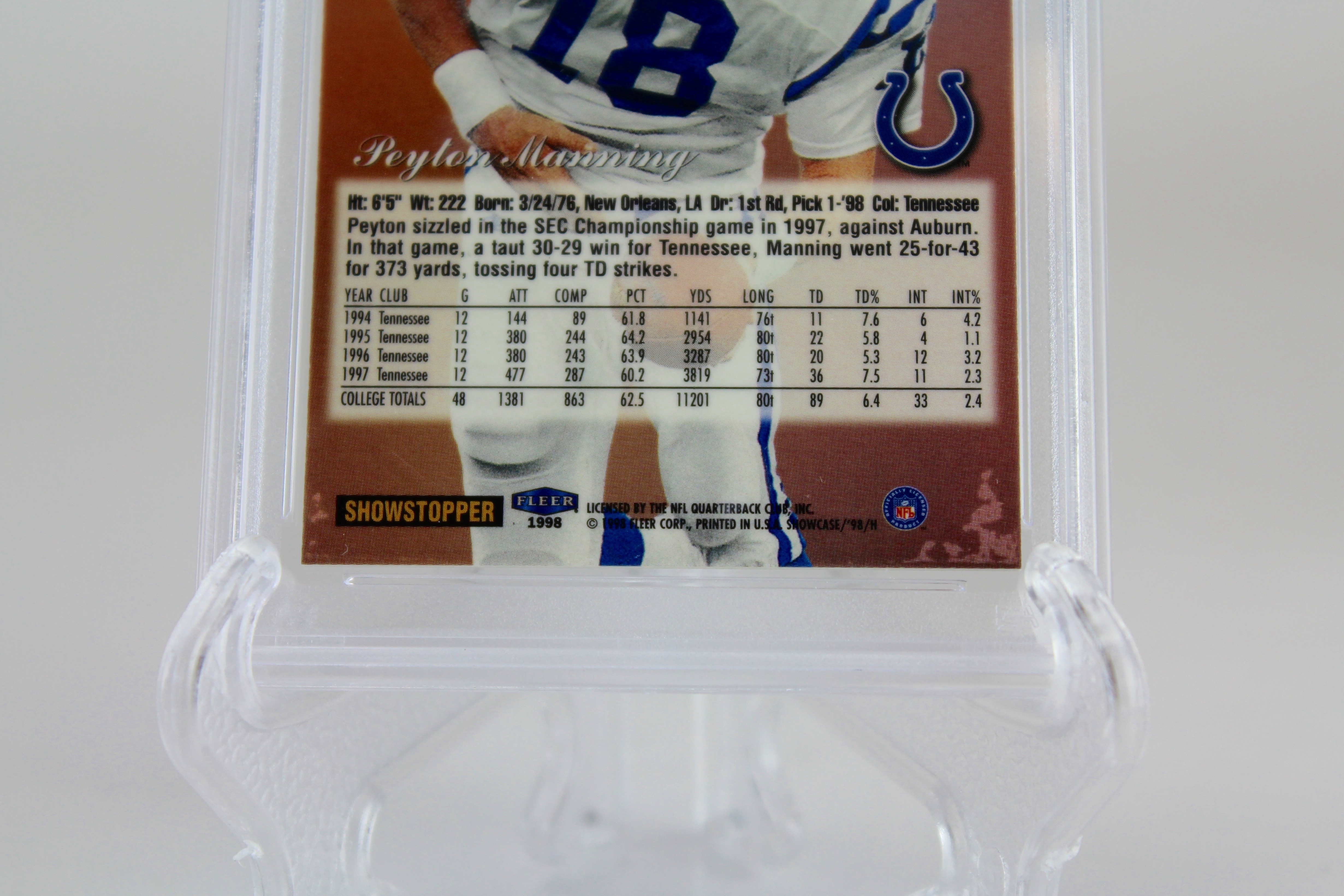 Duo of 1998 Peyton Manning Rookie Cards