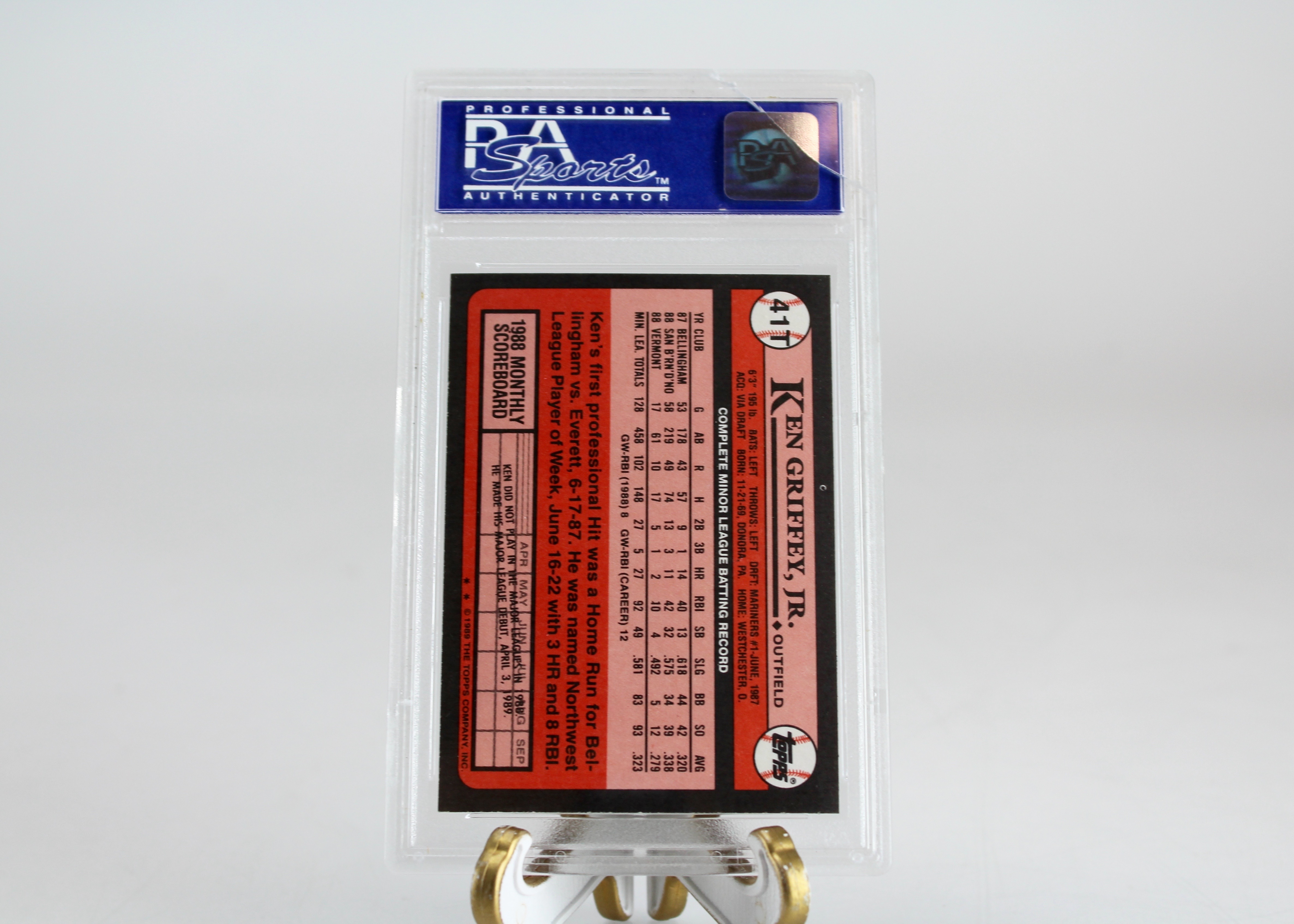 1989 Topps Traded Ken Griffey, Jr. Graded Mint 9 Baseball Card