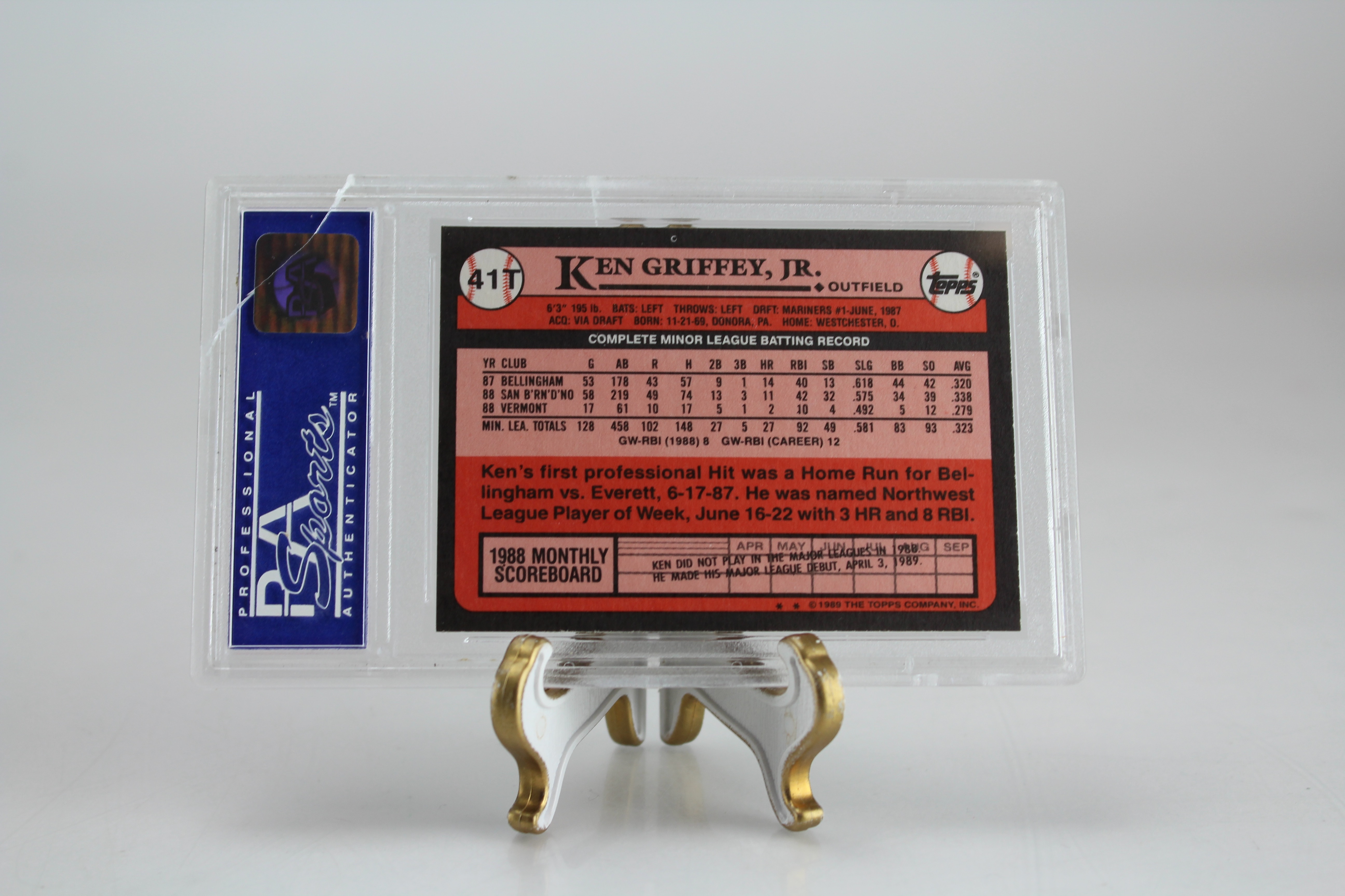 1989 Topps Traded Ken Griffey, Jr. Graded Mint 9 Baseball Card