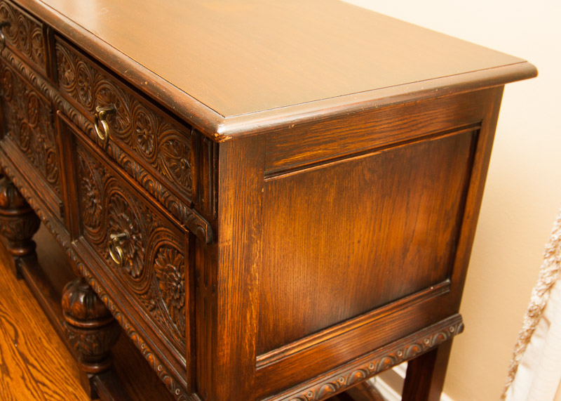 Early 20th Century Jacobean Revival Oak Sideboard Console