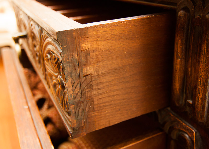 Early 20th Century Jacobean Revival Oak Sideboard Console