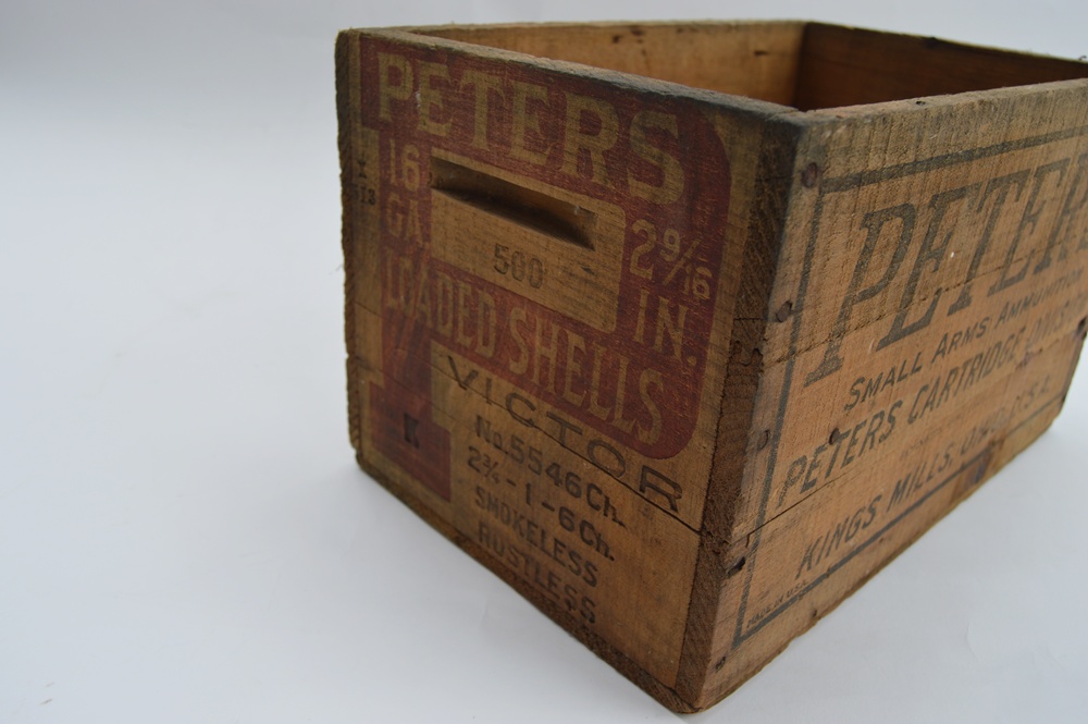 Vintage Wooden Peters Ammunition Box