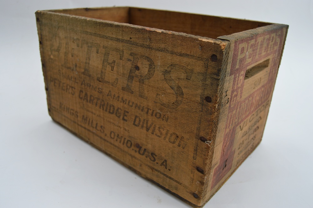 Vintage Wooden Peters Ammunition Box