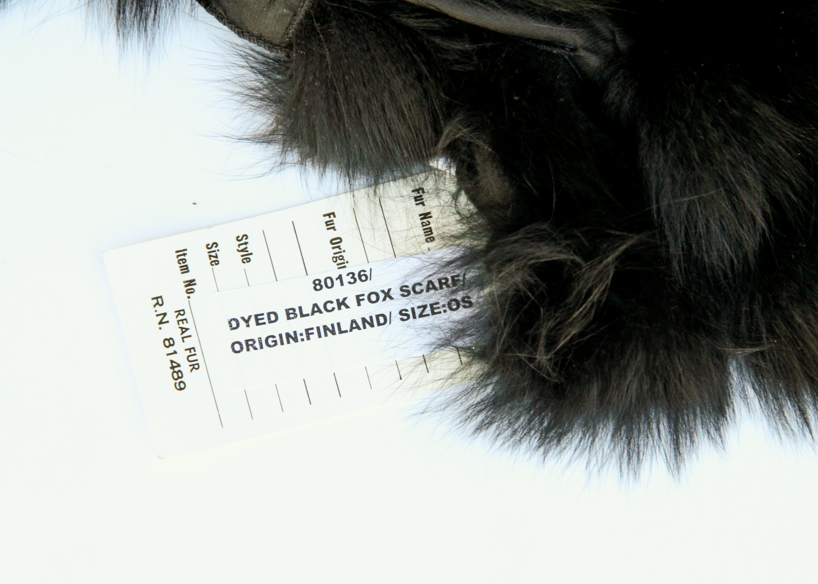 Two Black Fox Fur Scarves
