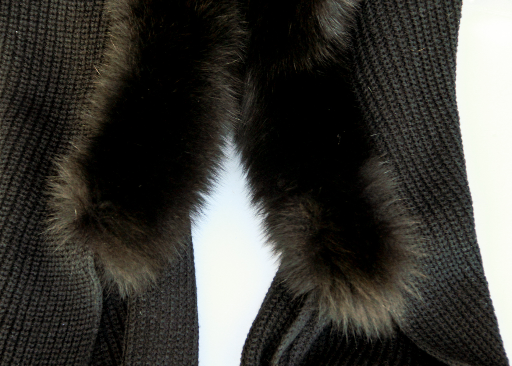 Two Black Fox Fur Scarves