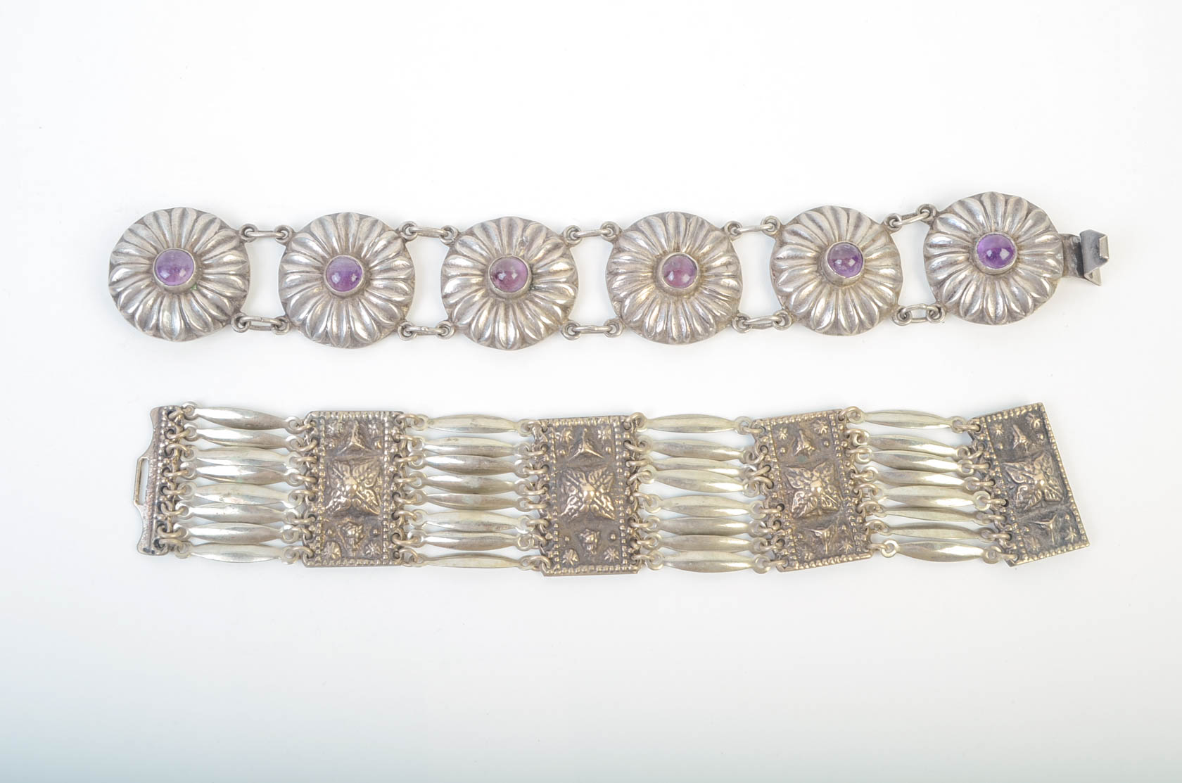 Pair of Vintage Mexican Sterling Silver Bracelets