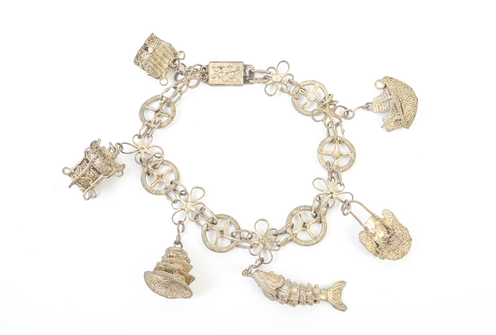 Vintage Metal Charm Bracelet