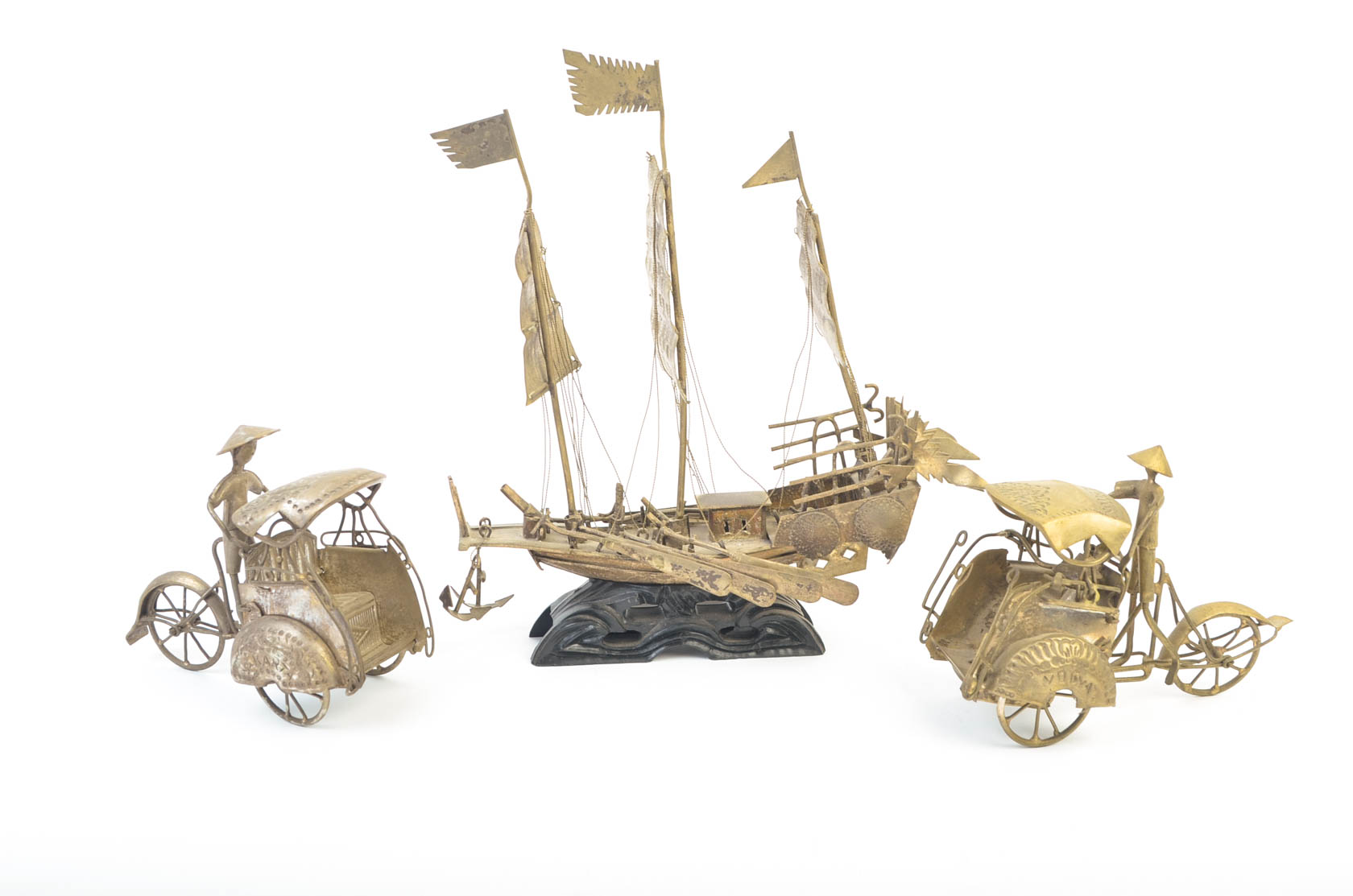 Trio of Brass Figures