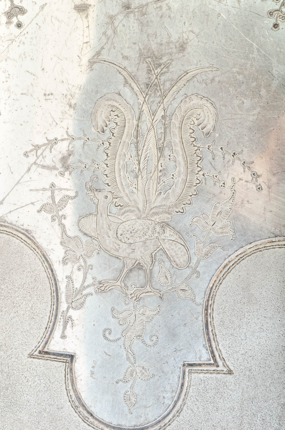 Beautiful Vintage Etched Silver Plate Platter