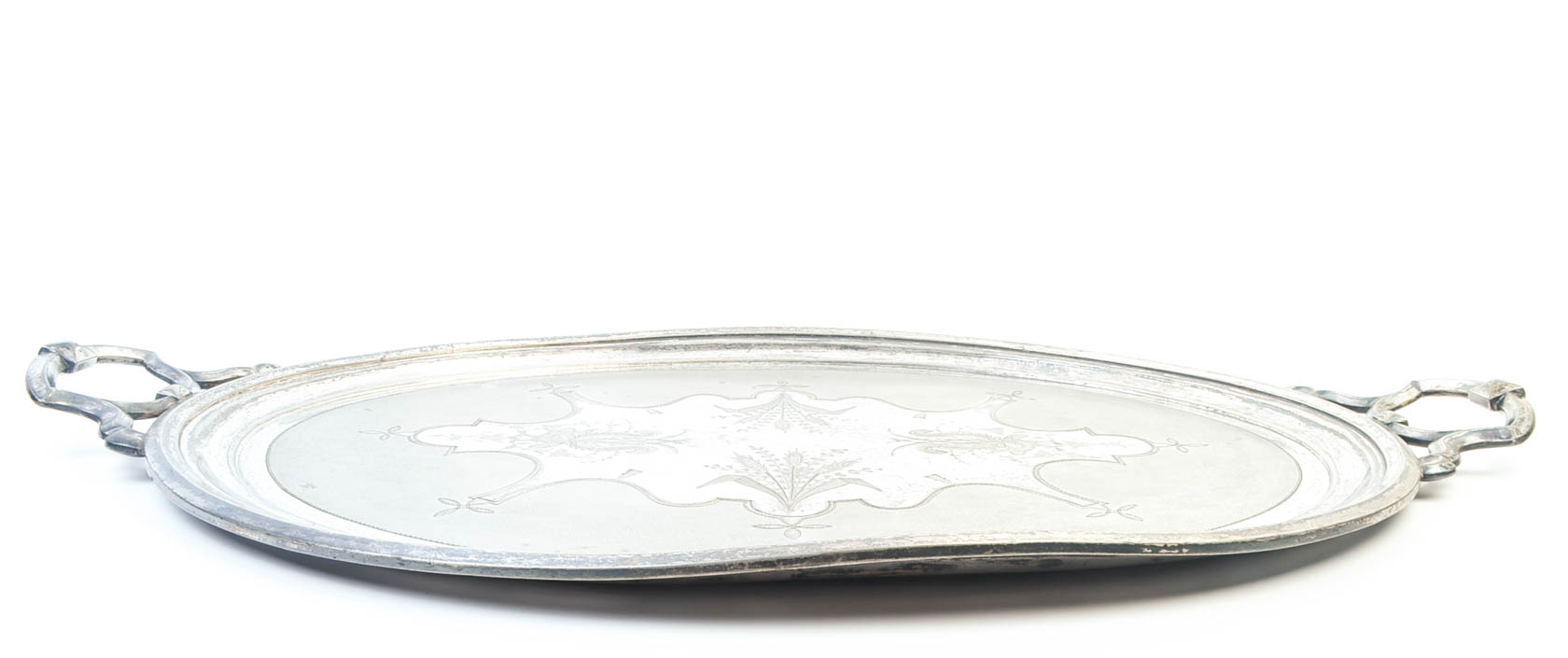 Beautiful Vintage Etched Silver Plate Platter