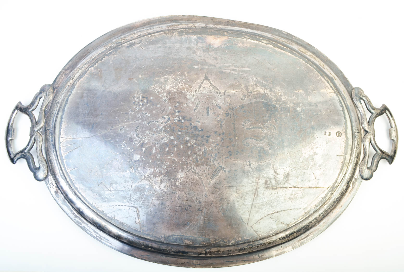 Beautiful Vintage Etched Silver Plate Platter