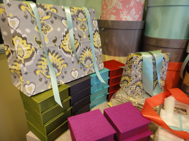 Hand Made Boxes, Ribbons and Bags