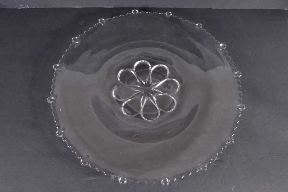 Set of Pressed Glass Serving Trays