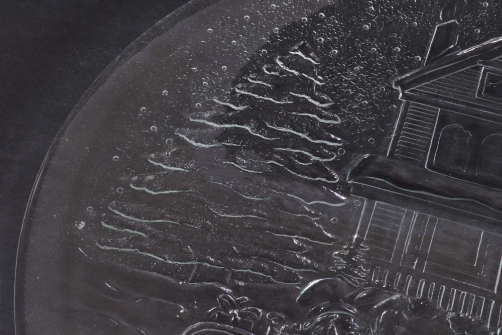 Set of Pressed Glass Serving Trays