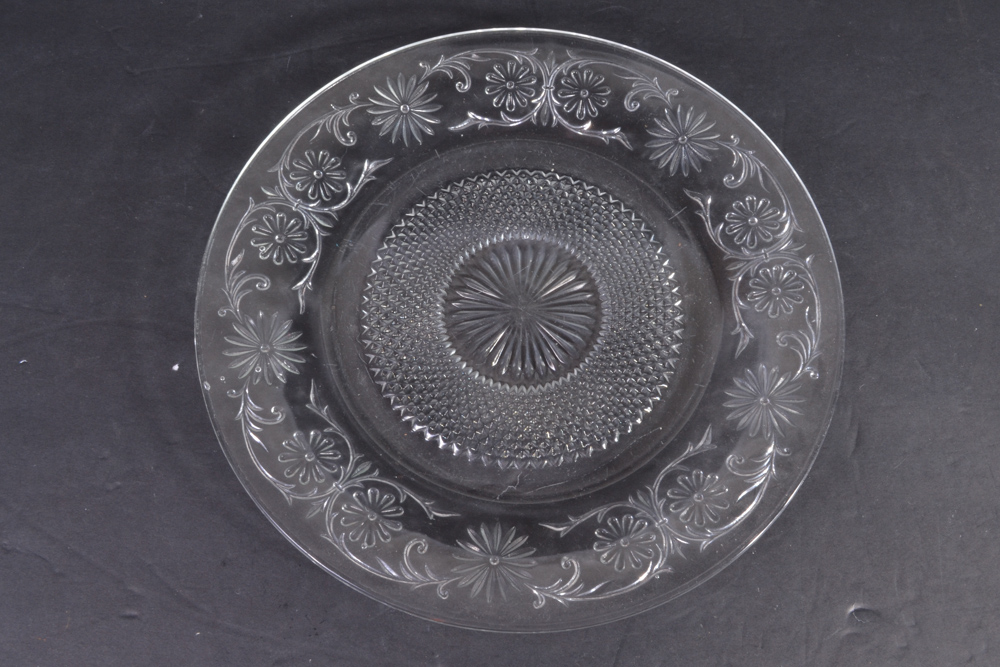 Set of Pressed Glass Serving Trays