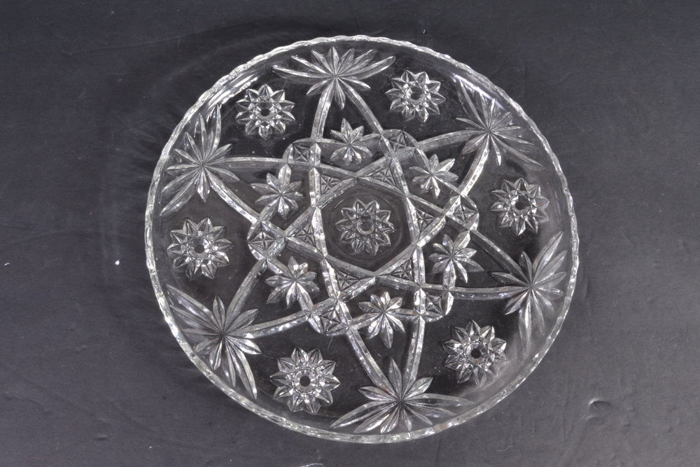 Set of Pressed Glass Serving Trays