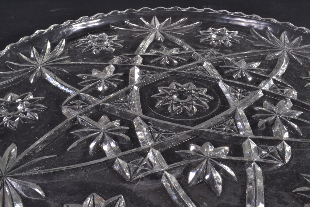 Set of Pressed Glass Serving Trays