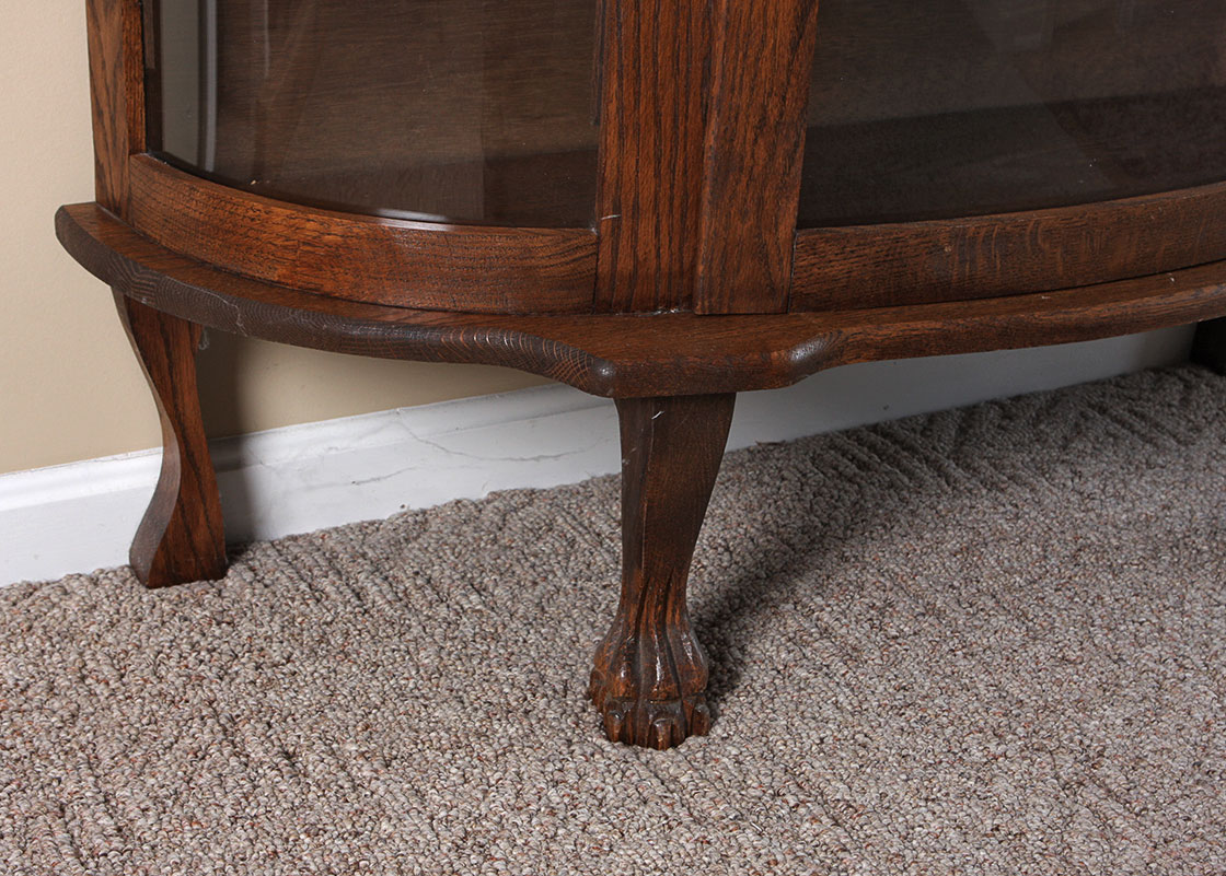 Carved Oak Curio Cabinet