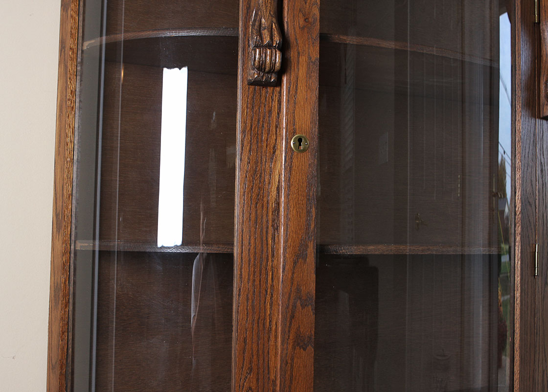 Carved Oak Curio Cabinet